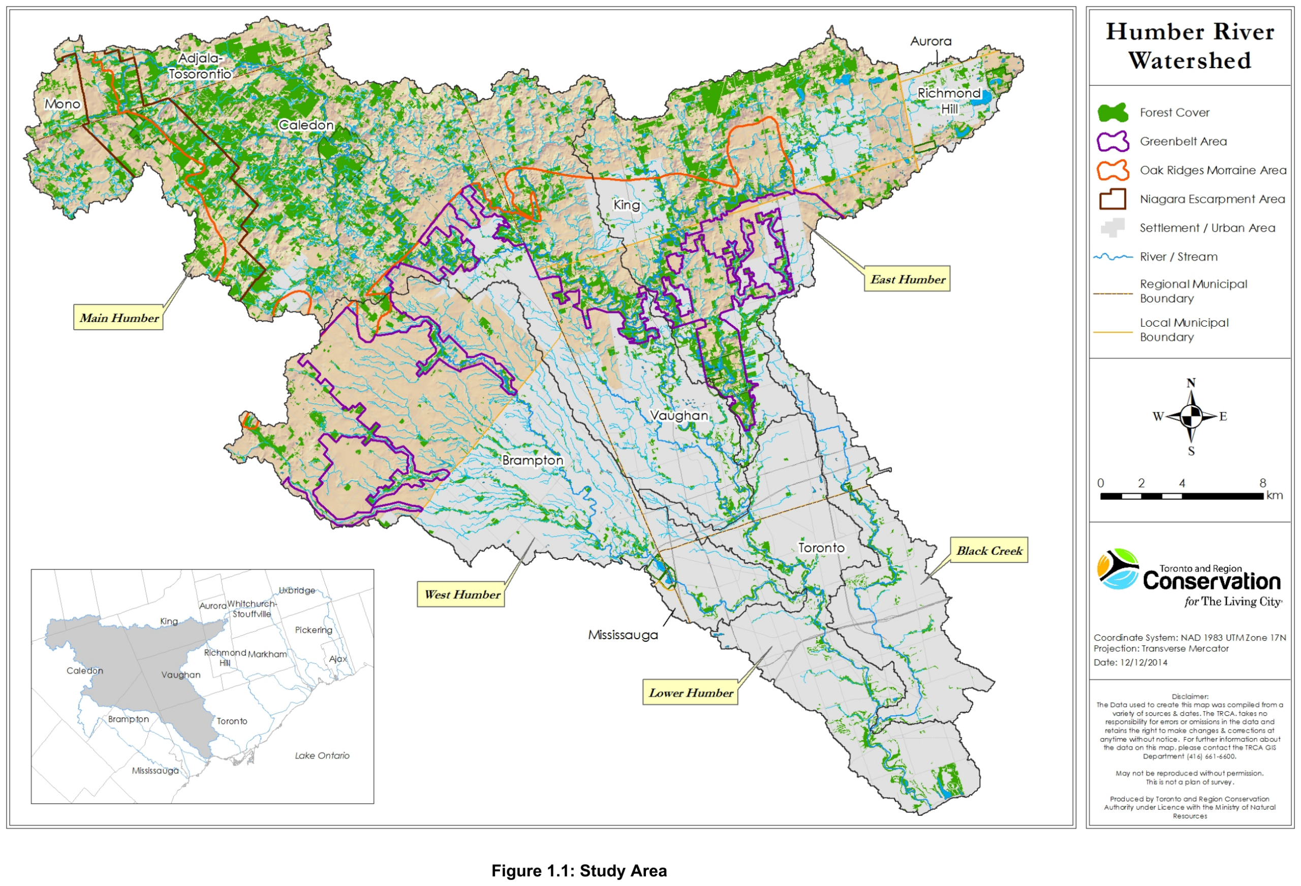 Humber River watershed study area